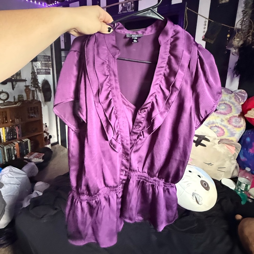 Whimsigoth Button up Top with Tank underneath